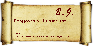 Benyovits Jukundusz névjegykártya